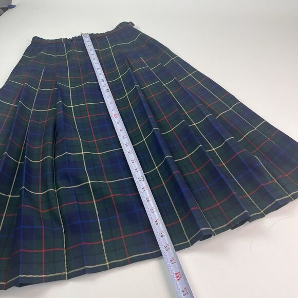vintage Pendleton Wool Tartan Plaid Pleated Midi Skirt 8P Waist 26 Heritage - Picture 6 of 10